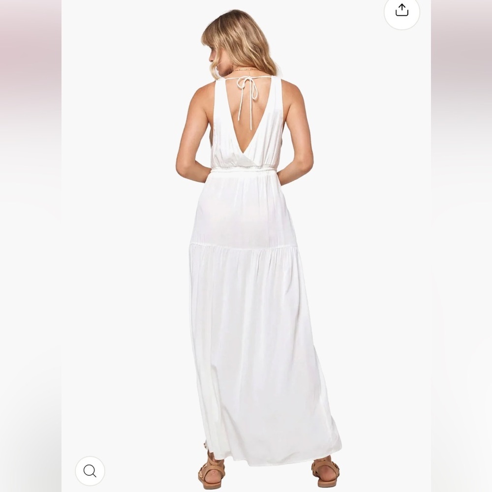 NWT LSPACE Emma Maxi Boho Lightweight Slit Summer Beach Coverup Dress Size Large - Picture 3 of 16